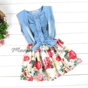 Peasant denim dress